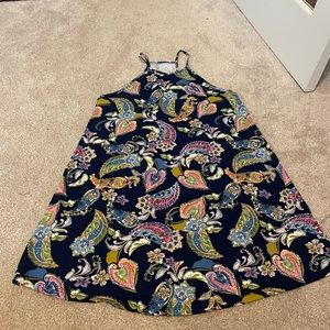 Navy blue paisley dress